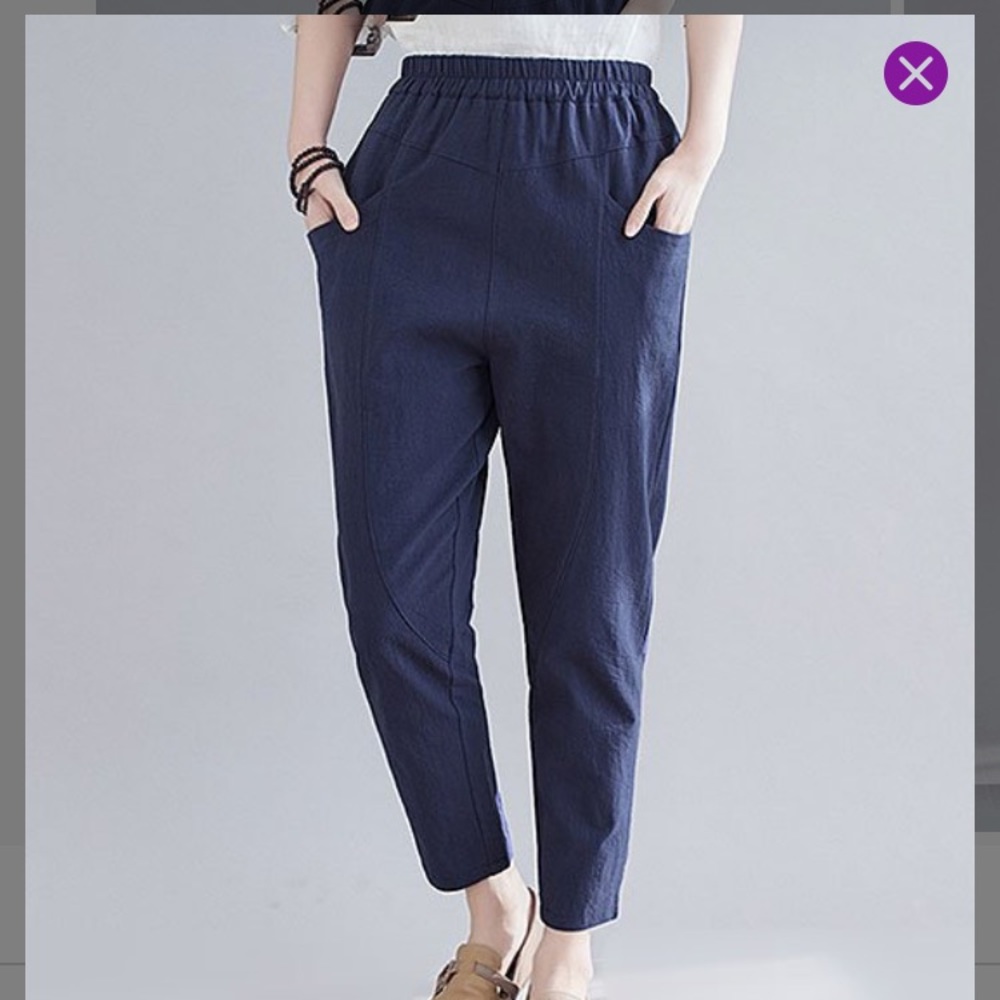 Cellabie navy tapered-leg high-waist pants